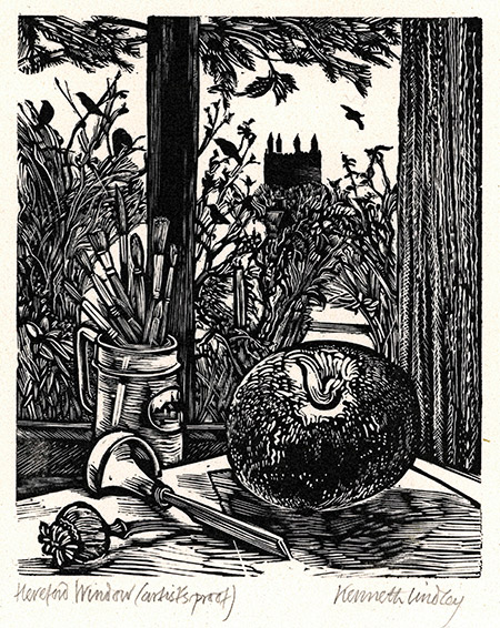 Kenneth Lindley A.R.E., London 1928 - 1986 Hereford. Hereford Window. Original wood engraving. c1975. 