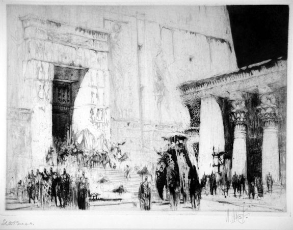 Caesar in Egypt | William Walcot | Drypoint with Etching & Aquating | Elizabeth harvey-Lee | E H-L 139