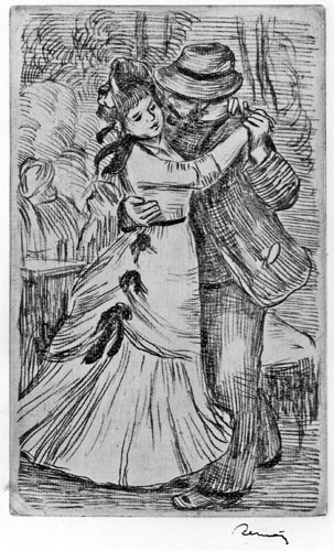 Pierre Auguste Renoir, La Dance a la Campagne. This etching for Sale.