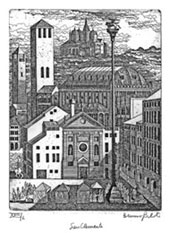 Bruno Gorlato, La mia Padova. This series of ten etchings is for sale, priced £3500 