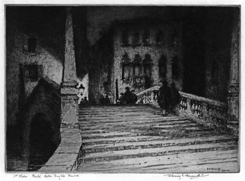 Albany Howarth, Ponte delle Guglie, Venice. Original etching