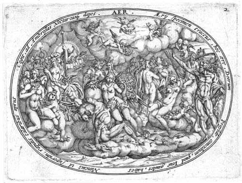 ABRAHAM HECKE, c1630. The Four Elements - Aer. This original set of engravings is for sale, price £3500