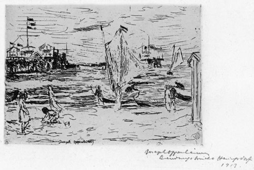 JOSEPH OPPENHEIMER, 1876 – 1966.Jetty at Heringsdorf. This original etching is SOLD