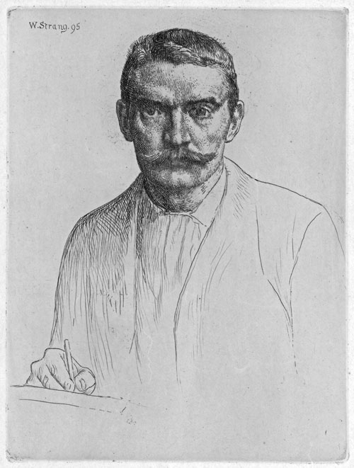 WILLIAM STRANG R.A., R.E. Dumbarton 1859 – 1921 Bournemouth. Self Portrait. Original etching with engraving, 1895. For sale, priced £200