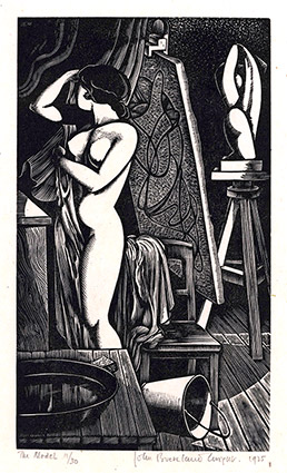 JOHN BUCKLAND WRIGHT A.R.E., S.W.E. Dunedin, New Zealand 1897 – 1954 London. The Model (Composition No.8 The Model 2), Original wood engraving, 1935.