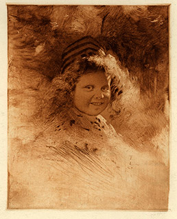 ADOLPHE VALETTE, St Etienne 1876 – 1942 Blacé. (Little Mai), Original etching with drypoint.