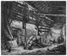 Adriaen van Ostade, Interior of a Barn, c1647. This etching is for sale