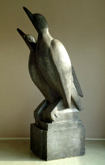 Arnold Auerbach. Two Birds, c1930. Plaster cast en-patinated to imitate bronze.