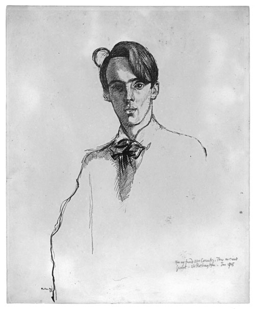 William Rotherstein. Portrait of W. B. Yeats. Original lithograoph, 1898.