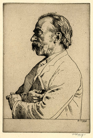 William Strang R.A., R.E., Dumbarton 1859 - 1921 Bournmouth. Thomas Hardy No.2. Original etching, 1893-94.