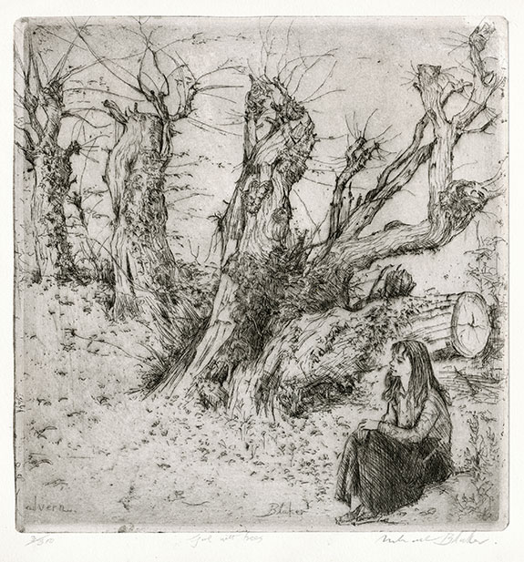 The Works of Michael Blaker | Exhibition by Elizabeth Harvey-Lee | Girl with Trees