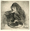 The Works of Michael Blaker | Exhibition by Elizabeth Harvey-Lee |  Girl with Cat