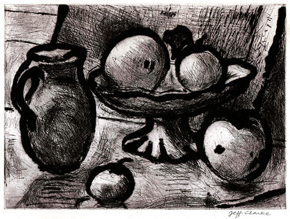 Jeff Clarke at 80 | Exhibition by Elizabeth Harvey-Lee | Brancaster Staithe – Jug and Apples