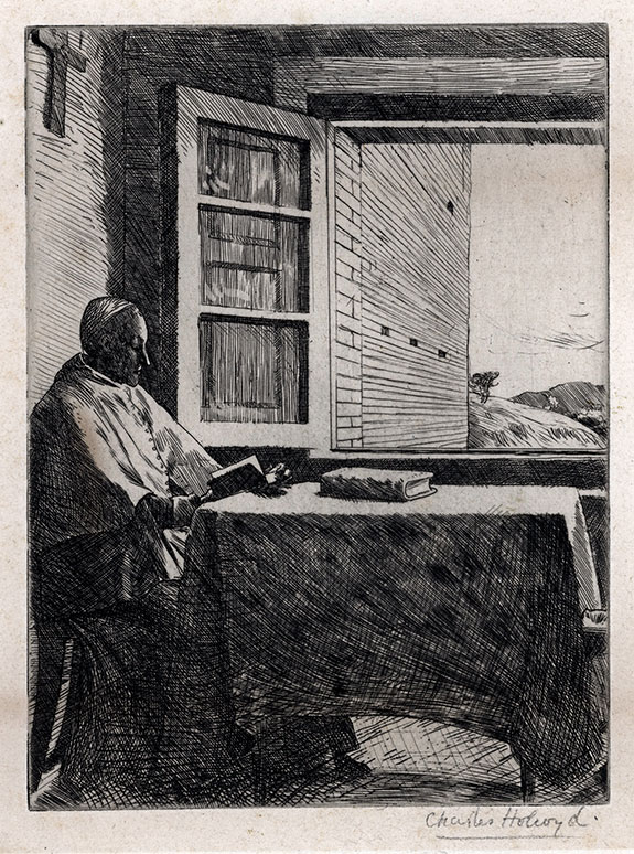 Charles Holroyd, The General of the Order in his Study.  Original etching, 1891-92