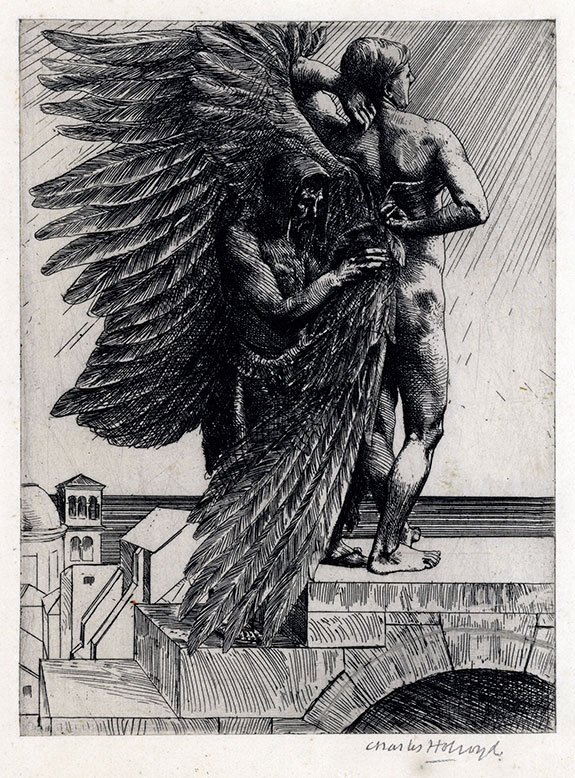 Charles Holroyd, Daedalus and Icarus. Original etching, 1894-95.