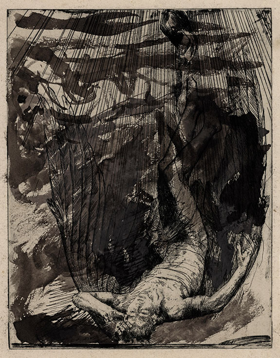 Charles Holroyd, Fall of Icarus. Original etching, 1901- 02.