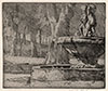 Charles Holroyd, Mistress Katharine Mary Gray Woodthorpe. A Roman Fountain.  Original etching, 1892.  