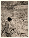 Charles Holroyd. Bather in a Rapid Stream. Original etching, 1912-13. 