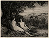 Charles Holroyd. Bathers (Plate 2) or Nymphs by a Lake.  Original etching, 1893-94.