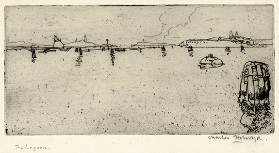 Charles Holroyd. The Lagoon.  Original etching, 1908. 