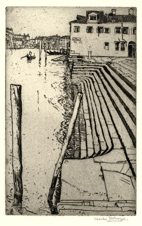 Charles Holroyd, The Salute Steps. Original etching, 1905-06.