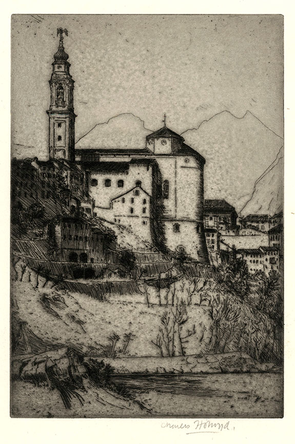 Charles Holroyd, Belluno. Original etching, 1908-09.