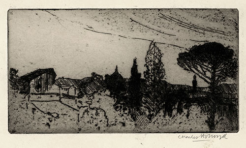 Charles Holroyd, Landor’s Villa. Original etching, 1911-12.