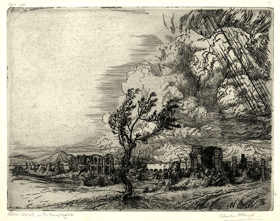 Charles Holroyd, Storm Cloud on the Campagna. Original etching, 1896-97.