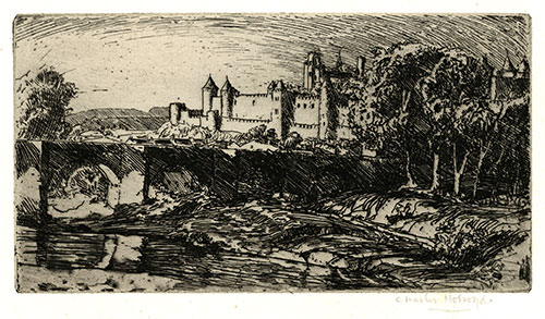 Charles Holroyd, Carcassonne. Original etching, 1906.