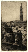 Charles Holroyd, Torre de la Zeo, Zaragoza. Original etching, 1906.
