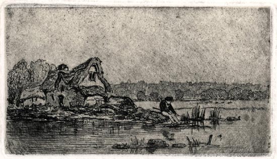 The Norwich School of Artists. Henry Ninham, Norwich 1793 – 1874 Norwich. Recollections of the Bure. Original etching, c1830-40. 