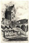 The Norwich School of Artists. Jane Worship, 1809 – 1898. South East Tower, Great Yarmouth. Original etching.