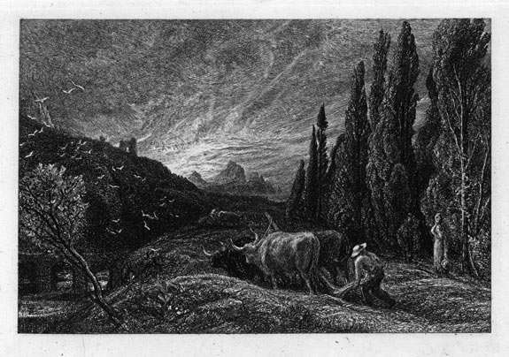The Early Ploughman | Samuel Palmer | Etching | Elizabeth Harvey-Lee