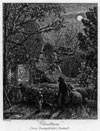 Samuel Palmer etching, Christmas or Folding the Last Sheep
