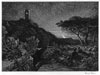 Samuel Palmer etching, The Lonely Tower