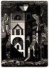 BRUNO GORLATO A.R.E., Born Padua 1940. I luoghi dell’Antiquario. Original etching, 1999