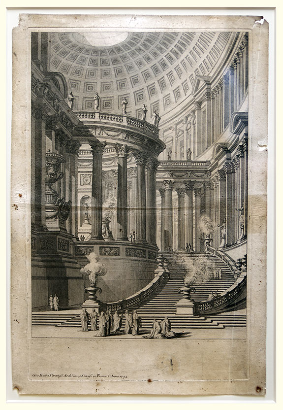Gianbattista Piranesi, Mozano di Mestre, Venice 1720 – 1778 Rome. Tempio Antico. Original etching, c1743.