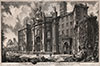 Gianbattista Piranesi, Mozano di Mestre, Venice 1720 – 1778 Rome. Veduta della Facciata della Basilica di S. Croce in Gerusalemme. Original etching, c1750.