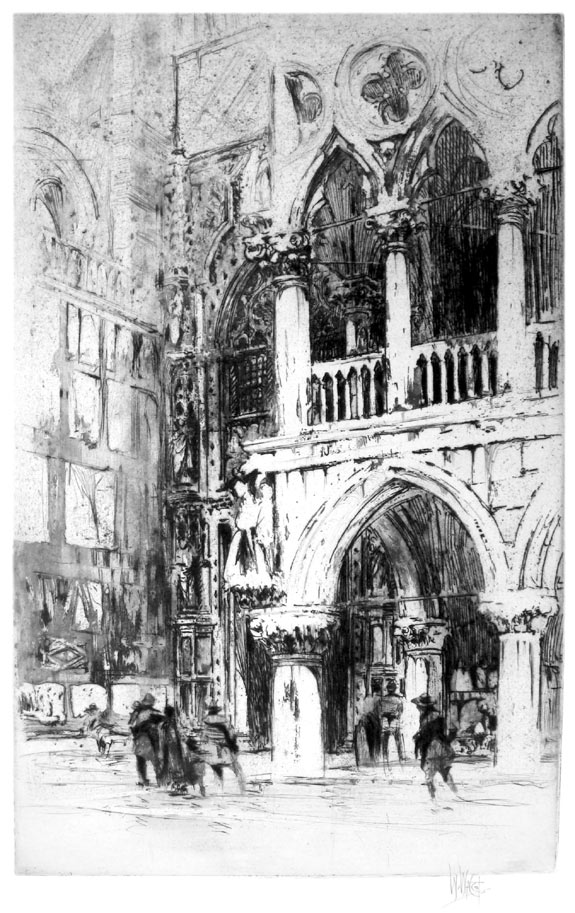 Doorway to the Doge’s Palace, Venice | William Walcot | Etching & Drypoint | Elizabeth harvey-Lee | E H-L 89