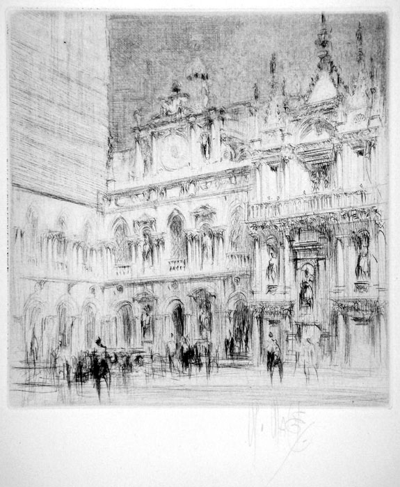 Courtyard of the Doge's Palace | William Walcot | Etching & Drypoint | Elizabeth harvey-Lee | E H-L 185a