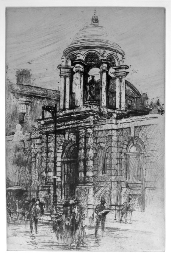 The Entrance to Queen's College, Oxford. Etching and aquatint, 1910-1913 | Elizabeth harvey-Lee | E H-L 21A