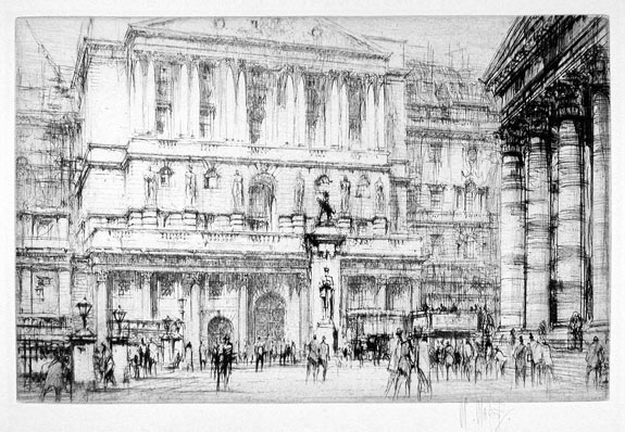 The Bank of England | William Walcot | Etching & Drypoint | Elizabeth harvey-Lee | E H-L 177