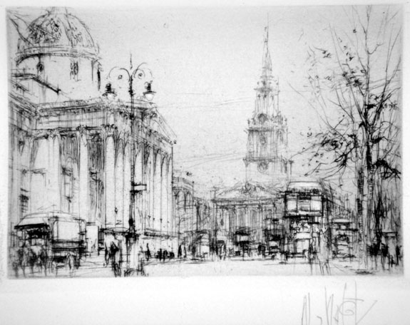 The National Gallery, London | William Walcot | Etching & Drypoint | Elizabeth harvey-Lee | E H-L 197