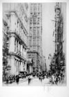 Lower Broadway, Down-Town New York. Etching, 1924
