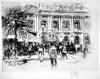 Café de la Paix. Place de L‘Opéra, Paris. Etching, 1913