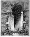 L’Arc de Triomphe. Etching and aquatint, 1917 