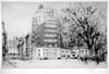 Corner of Berkeley Square | William Walcot | Etching and aquatint, c.1935-7 | Elizabeth harvey-Lee | E H-L 175