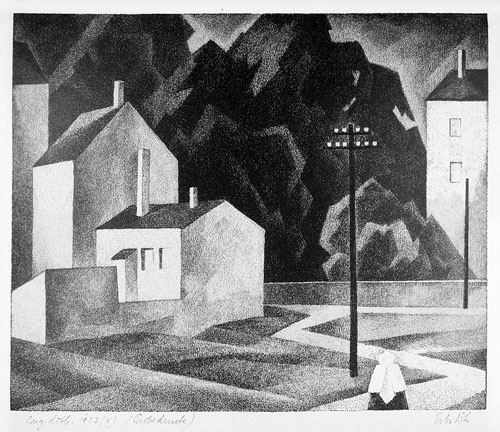Adolf Erbsloh, Aus Schwabing. 1923. This lithograph is for sale.