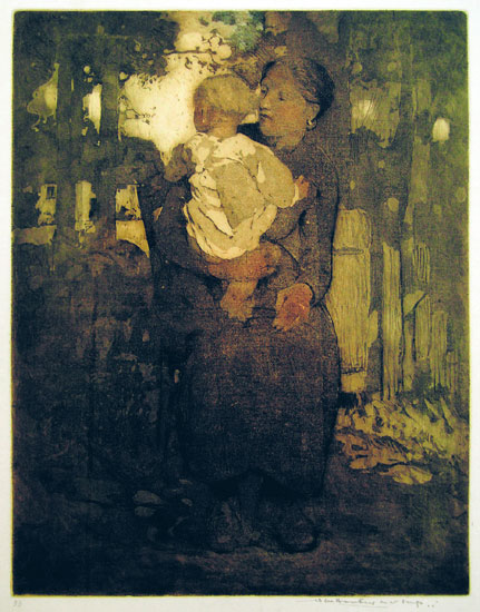 William Lee-Hankey, The First Born, 1905. This etching is sold