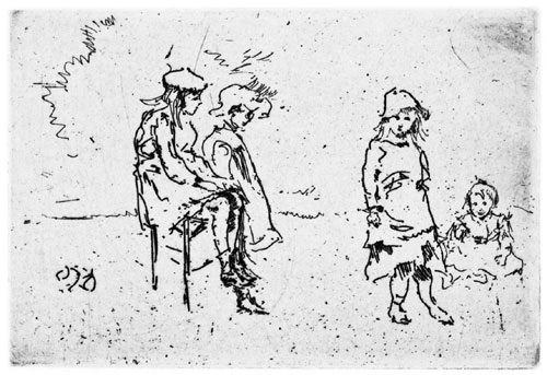 James Abbott McNeill Whistler, The menepes Children. This original etching, contained within the monograph by Mortimer Menepes, is for sale
